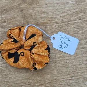 Extra Tiny Orange & Black Cat Scrunchie