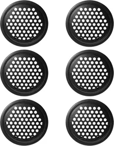 6Pcs 53mm/ 2inch Air Vents Stainless Steel, Black Round Soffit Louver Vent Mesh Hole Air Vent Louver for Bathroom, Kitchen, Cabinet, Wardrobe