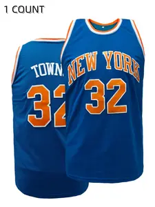 🔥 Hot Selling Embroidered New York 32 Basketball Jersey | Unisex Breathable Mesh Sports Shirt for Men Women | Retro Athletic Uniform