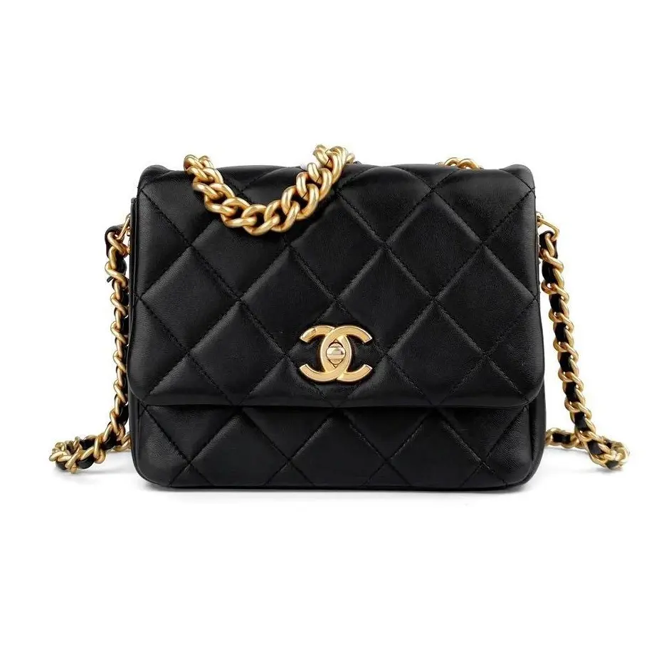 Pre-owned CHANEL Lambskin Shoulder Bags Quilted Small Side Note Flap Bag