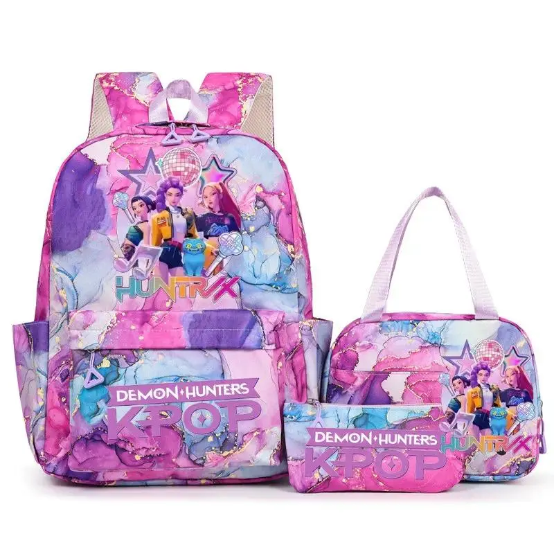 Rumi Mira Zoey  Print Backpacks 3Pcs/Sets Middle And High School Students, Large Capacity Leisure Backpacks Holiday Gift