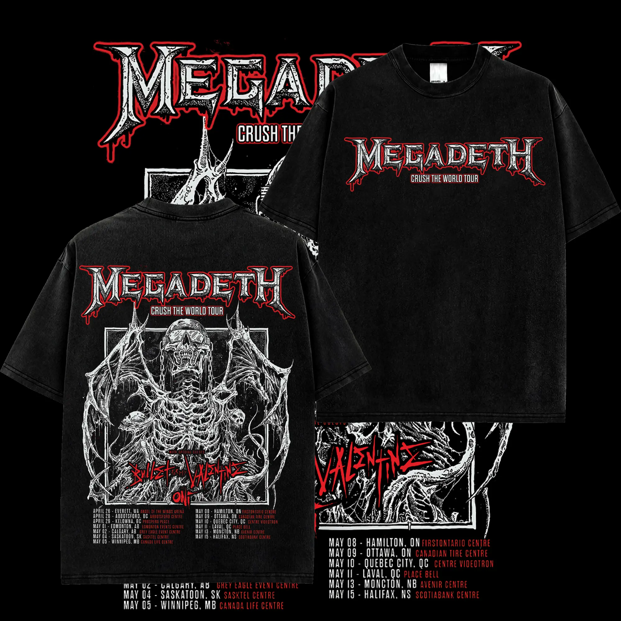 [$$$MANLIFE] Megadeth 'Crush The World Tour' Retro Unisex 100% Cotton T-Shirt, THIS WAS OUR LIFE World Tour 2026 Rock Thrash Metal Cotton Washed Tee, Heavy Metal Rock Band Washed Shirt, Oversized Vintage Tee, Heavy Metal Merch, Gift for Rock Fans