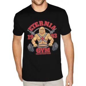 Funny Christmas Masters Of The Universe Gym Tee Shirts for Men Personalized Short Sleeve 100 Cotton Black O Neck Tee Shirts