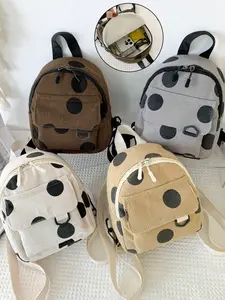 Cute Polka Dot Print Mini Backpack, Y2K Portable Bag, Adjustable Straps, Zipper, Phone Wallet, Key Holder, Lightweight Casual Multi-Functional Gift