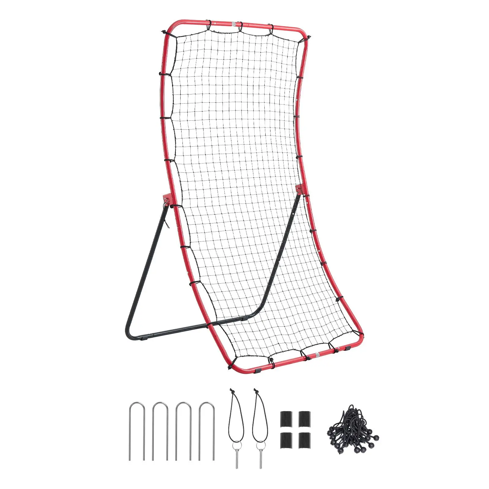 【SummerFinds】VEVOR Baseball Softball Rebounder Net 4 x 5.5 ft Pitch Back Trainer, 5 Adjustable Angles, Heavy-duty Steel Frame, All Angle Bounce Back Net for Pitching & Fielding Training Aid, Return Practice