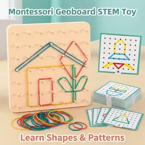 Plastic Geometric Board Set, Math Manipulatives, Stem Puzzle Matrix, Fine Motor Skills, Montessori Toy, Early Development, Ages 3+