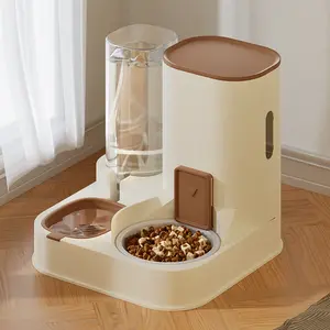Pet Feeding and Drinking Machine, Automatic cat Food Dog Food pet Food and Water in one，44 oz Drinker, 78 oz Grain Storage Bucket, Dry and Wet Separation Feeding