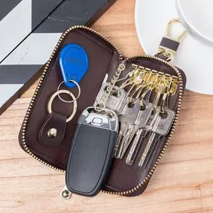 Key case for men and women, multi-functional soft leather large-capacity household key, universal key quantity, anti-drop protective cover
