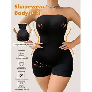 Women's Seamless Body Shaper Bodysuit With Tummy Control, Butt Lifter, Chest Wrap And Leggings, 1pc Everyday Shapewear