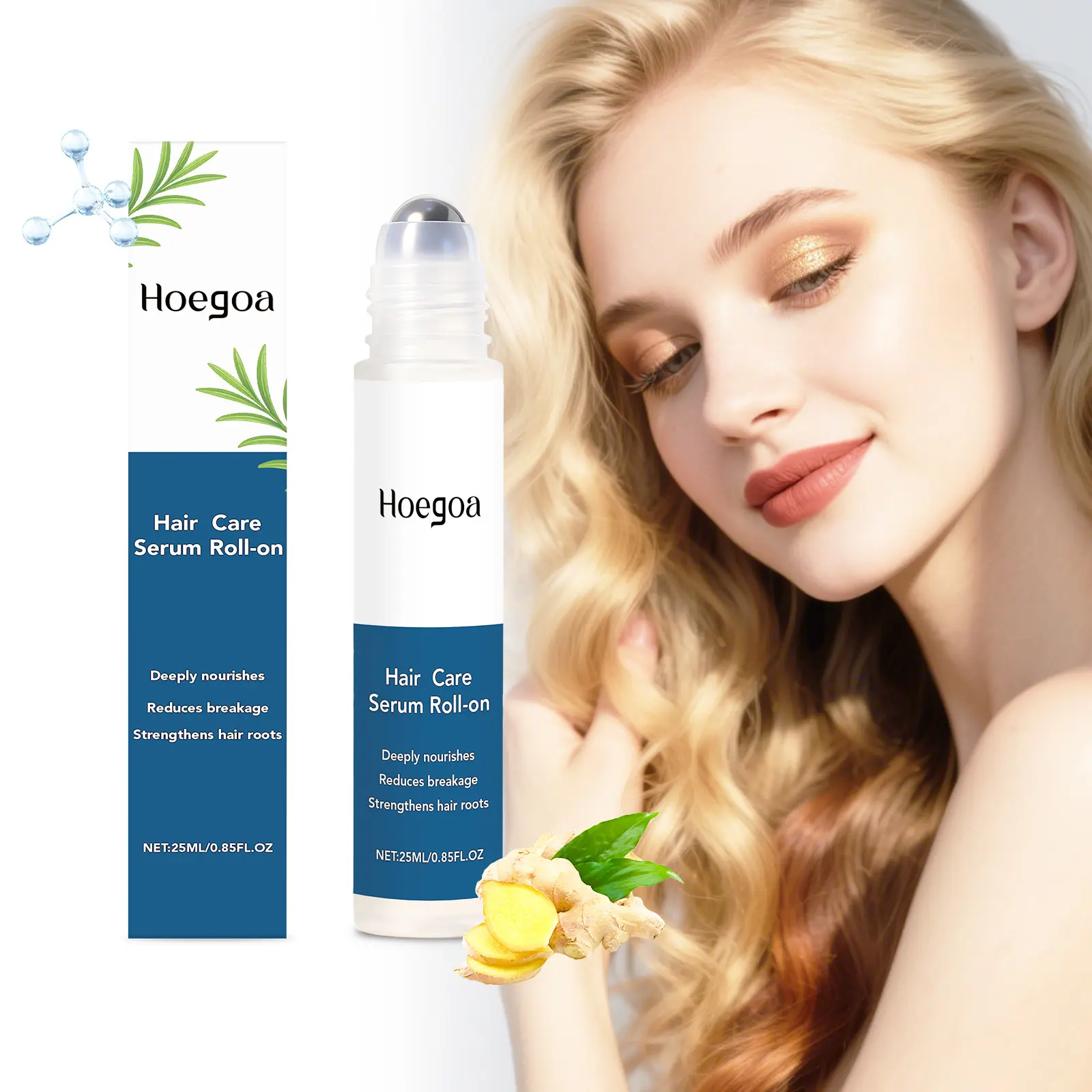 Advanced Hair Density Roll-On Serum 25 ml | 5% Ricinus Communis Seed Oil, 3% Rosemary, 1% Zingiber Officinale Root Oil & 3% Tocopherol | Scalp Serum for Reduced Hair Fall | Men & Women