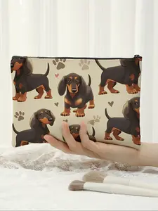 Dog Snack Bag for Travel, Cosmetic Organizer, Emergency Snacks Storage, Ideal Gift for Friends & Sisters, Fashionable Cartoon Travel Pouch