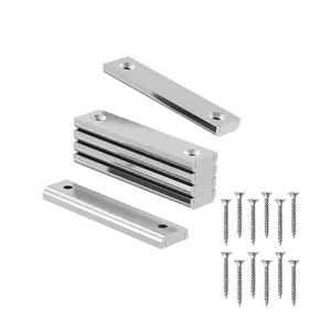 Strong Neodymium Channel Magnets-100 lbs-2.50" Length-6 Pack, Rectangular Countersunk Hole Pot Magnets with Matching Screws, Bar Rare Earth Magnets with Holes for Mounting, Home Tools Holder