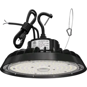UFO Led High Bay Light 150W 120W 100W Adjustable 5000K 22500LM 1-10V Dimmable High Bay Led Lights ETL Listed  Hook 5'  Led High Bay Lighting for Factory Warehouse