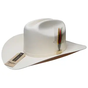 Morcon Chaparral 1000X Falda 3.5" Telar Brim Cowboy Hat Sombrero Short Crown 4.5" Toquilla Blanca Sombrero Superlight Estilo Panter