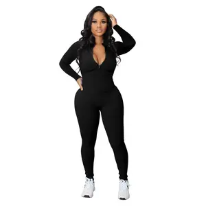 Women's Zipper sports jumpsuit , Comfort Casual Comfy  Outfits for Daily Womenswear, Fall Clothes