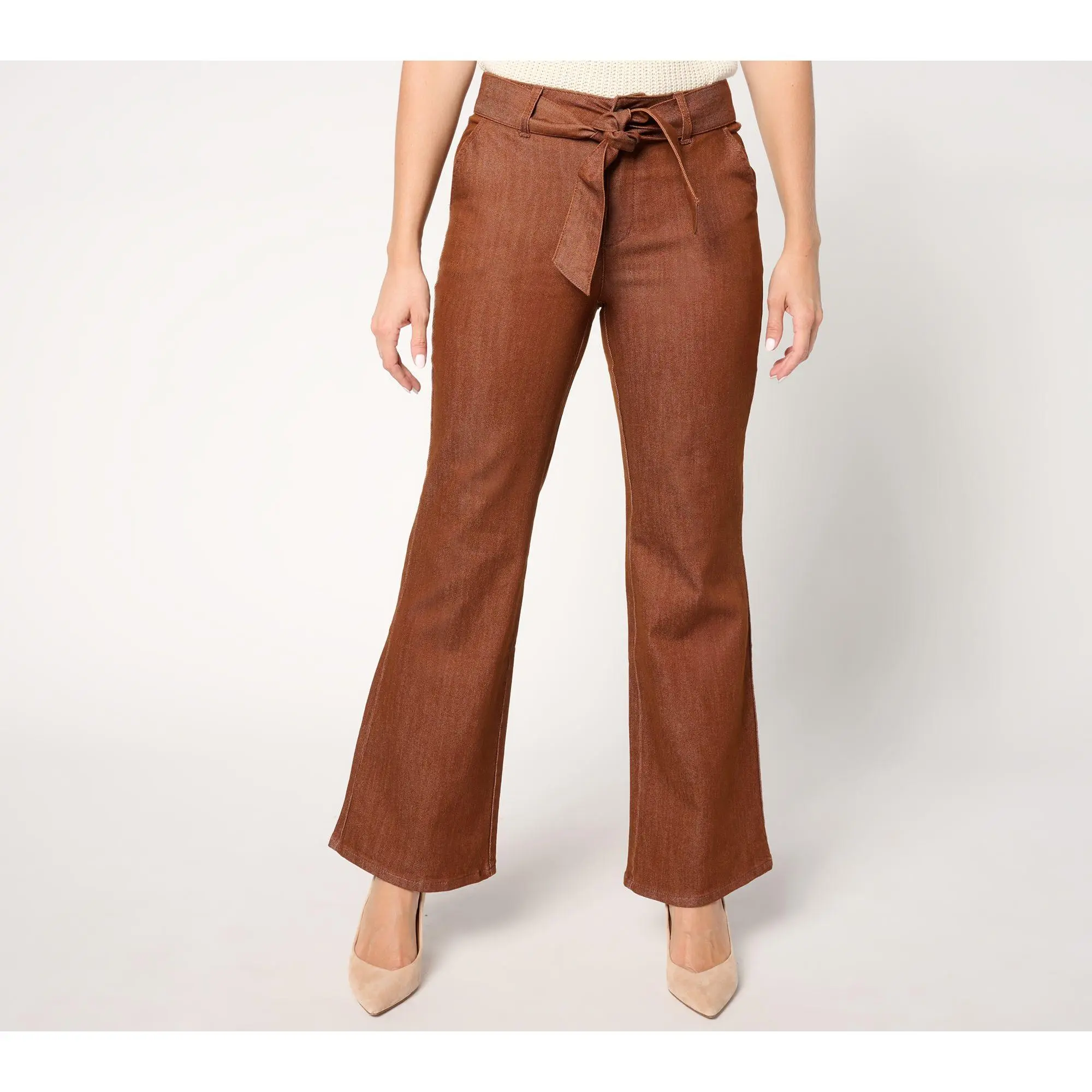 Studio Park x Shawn Killinger Petite Self-Belted FlareJean-Mocha