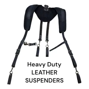 Leather Padded Tool Belt Suspender for Men