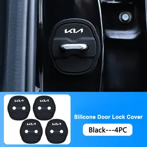 4Pcs Silicone Car Door Lock Cover Protector Buckle Cover Anti-rust Dustproof Accessorie For Kia Rio K7 K5 K8 K3 Ray EV6 Borrego Cerato Ceed Niro Cadenza Optima Stonic