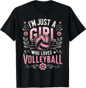 Volleyball Shirt For Teens Women Girl Who Loves Volleyball T-Shirt shirt of the day，cool tees，shirt for women，100%cotton Top Vintage