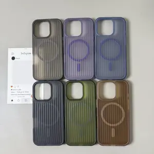Premium Pine Needle Green Matte Magnetic Phone Case for Apple iPhone 17, 16 Pro Max, 15, 14, 13, 12 - Niche Simple Design Protective Cover