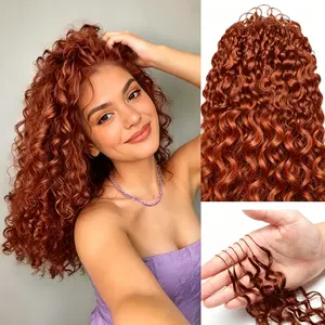 Bling Hair #33 Reddish Brown Colored Burmese Curly Hair Bundles 14-22 Inch Remy Hair Extensions 1 Pcs/4Pcs For Black Women
