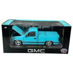 M2 Machines 1988 GMC Sierra 1500 Custom teal lowered truck 1:24 scale