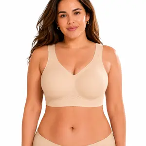 Jelly Bras Women’s Seamless Lift Bra, Wireless Push-Up, No Underwire, Full Coverage, Plus Sizes, Comfortable and Supportive Sports T-Shirt Bra