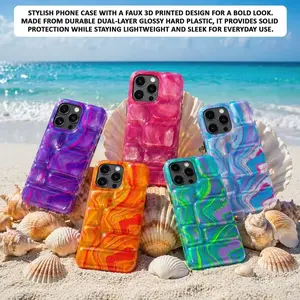 NeeDoh Cool Crush Ice Cube Phone Case, 3D Visual Effect Bubble Case, Glossy Hard Protective Cover, Colorful Aesthetic Phone Case