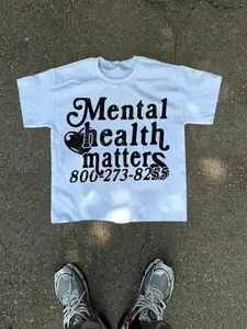 Mental Health Matters Tee dark design fantasy  shirt Streetwear Casual north west outfits jesus  shirts graphic tee