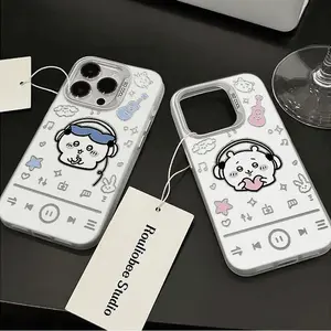 Rouliobee Studio Earphones C-Chiikawa Usagi Case Silicone Phone Case for iPhone 17Promax 16 15 14 13 12 11XSmax Cute Cartoon Design