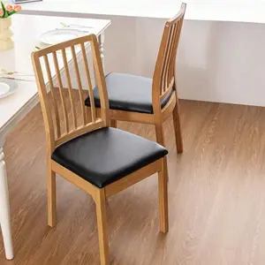 4/6 Pcs Waterproof PU Dining Chair Cover Removable Upholstered Cushion Cover for 14-19 Inch Seats Ideal for Restaurant Kitchen Hotel Home Decor Soft Elastic Seat Protector