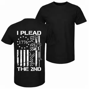 Men's 100% Cotton Pro Gun Graphic Print Casual T-Shirt - Menswear Round Neck Short Sleeve Fabric Tee, 2nd Amendment We The People AR15 Design, Soft Breathable Daily Wear