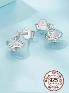 925 Sterling Silver Fashionable Zirconia Decorated Earrings, Elegant Jewelry for Women, Trendy All-match & Exquisite Jewelry for Birthday Gift