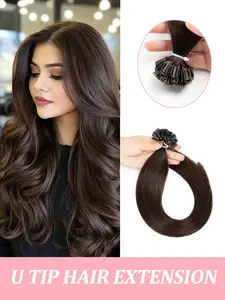 U Tip Hair Extensions, Human Hair Fusion Extensions,  12-22inch Hair Extensions Straight Human Hair for Women,Easy to Install,Seamless, Natural Straight Hair Texture Natural Hair Look