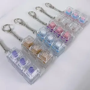 HOT! 1/2/3/4/9 Key Keyboard  Toys Crystal Keycap Keychain Stress Relief Fingertip Gadget Decompression Toys Clicker  Toy