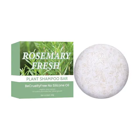 Rosemary Plant All Natural Shampoo, 60g Soap-Based Formula, Gentle Cruelty-Free Anti-Dandruff Anti-Itching Shampoo, Silicone-Free, Oily Hair Oil Control, Deep Moisturizing for Fluffy Hair & Healthy Strong Roots