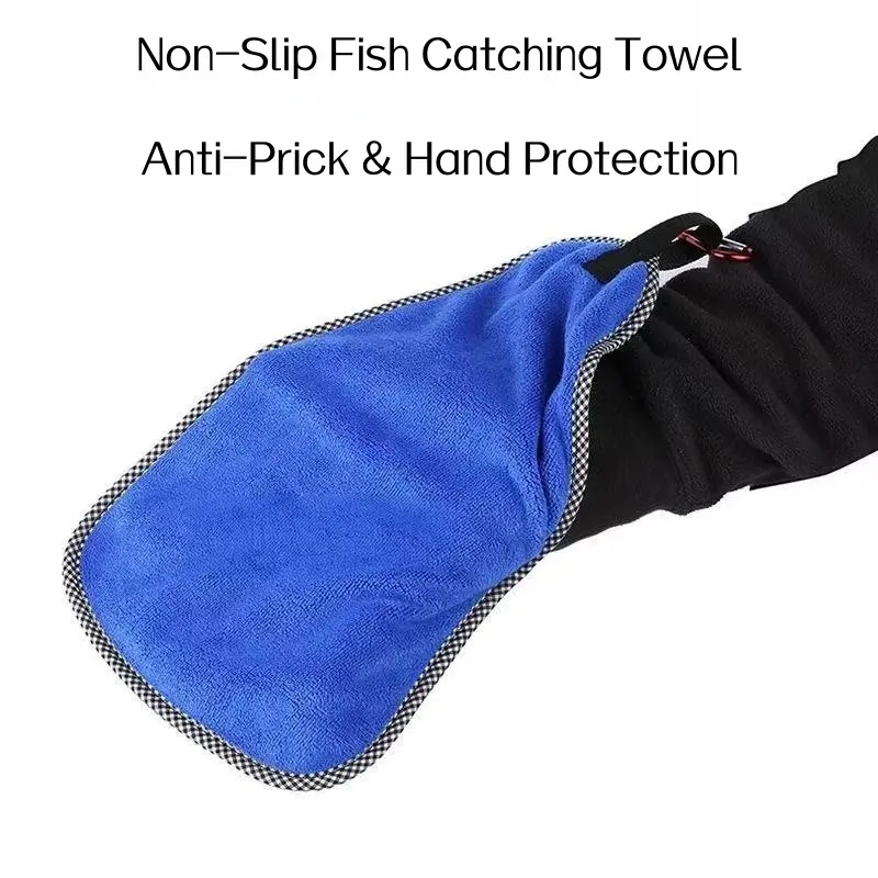 Microfiber Fishing Hand Towel With Carabiner Clip, Portable Quick Dry Pocket Towel, Absorbent Outdoor Wipe Cloth For Angling, Cycling, Camping, Multifunctional Fishing Gear Accessory