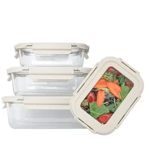 Leak-Proof Glass Containers (4-Pack) – Airtight, Microwave & Oven Safe