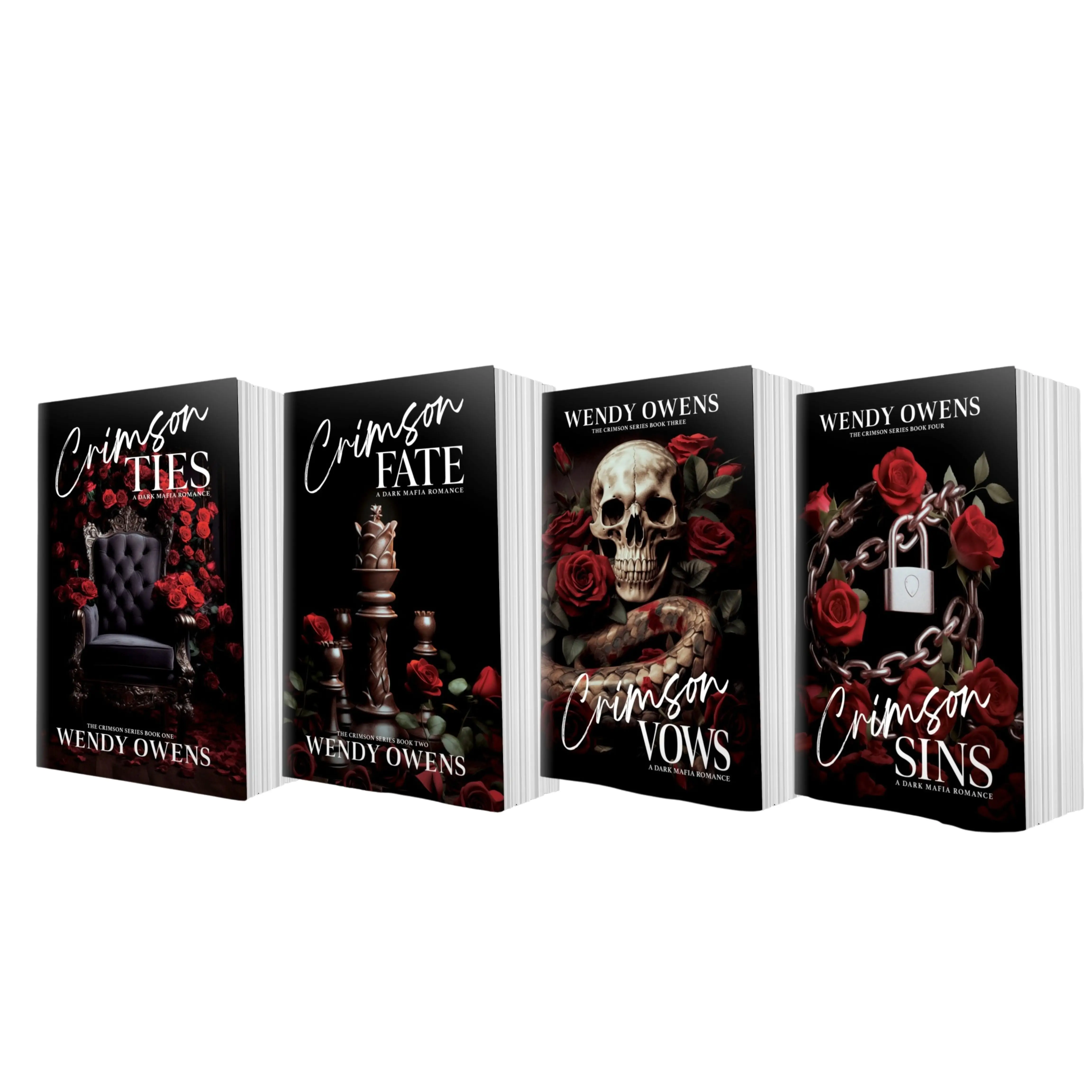 Crimson Series – 4 Book Spicy Mafia Romance Set | Signed Paperback Dark Romance Collection by USA Today Bestselling Author Wendy Owens