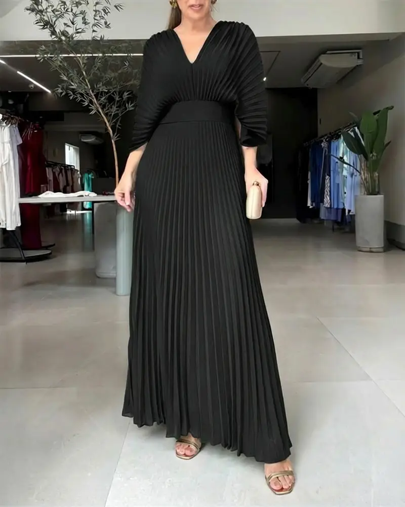 ChicMe Women's Elegant Pleated Maxi Dress V Neck Flutter Sleeve Wedding Guest Dress - TikTok Shop ChicMe Women's Elegant Pleated Maxi Dress V Neck Flutter Sleeve Wedding Guest Dress - TikTok Shop