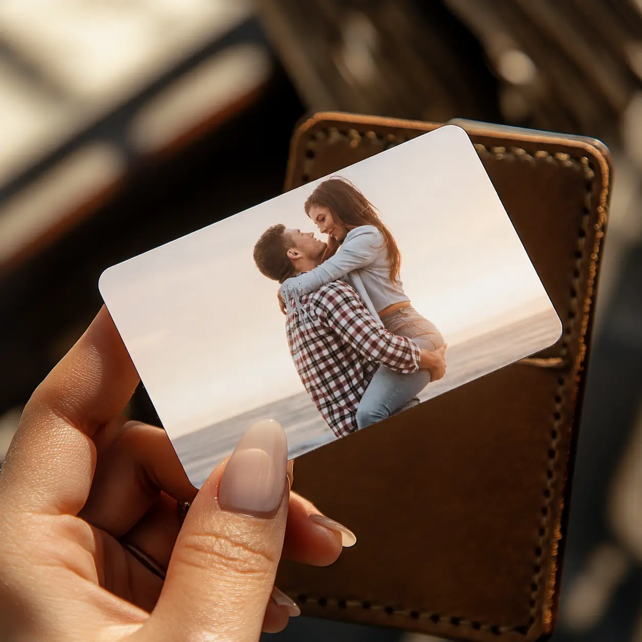 Personalized Photo Metal Wallet Insert Card – Custom Picture Keepsake, Anniversary Gift for Husband Boyfriend, Wedding & Valentine’s Gift