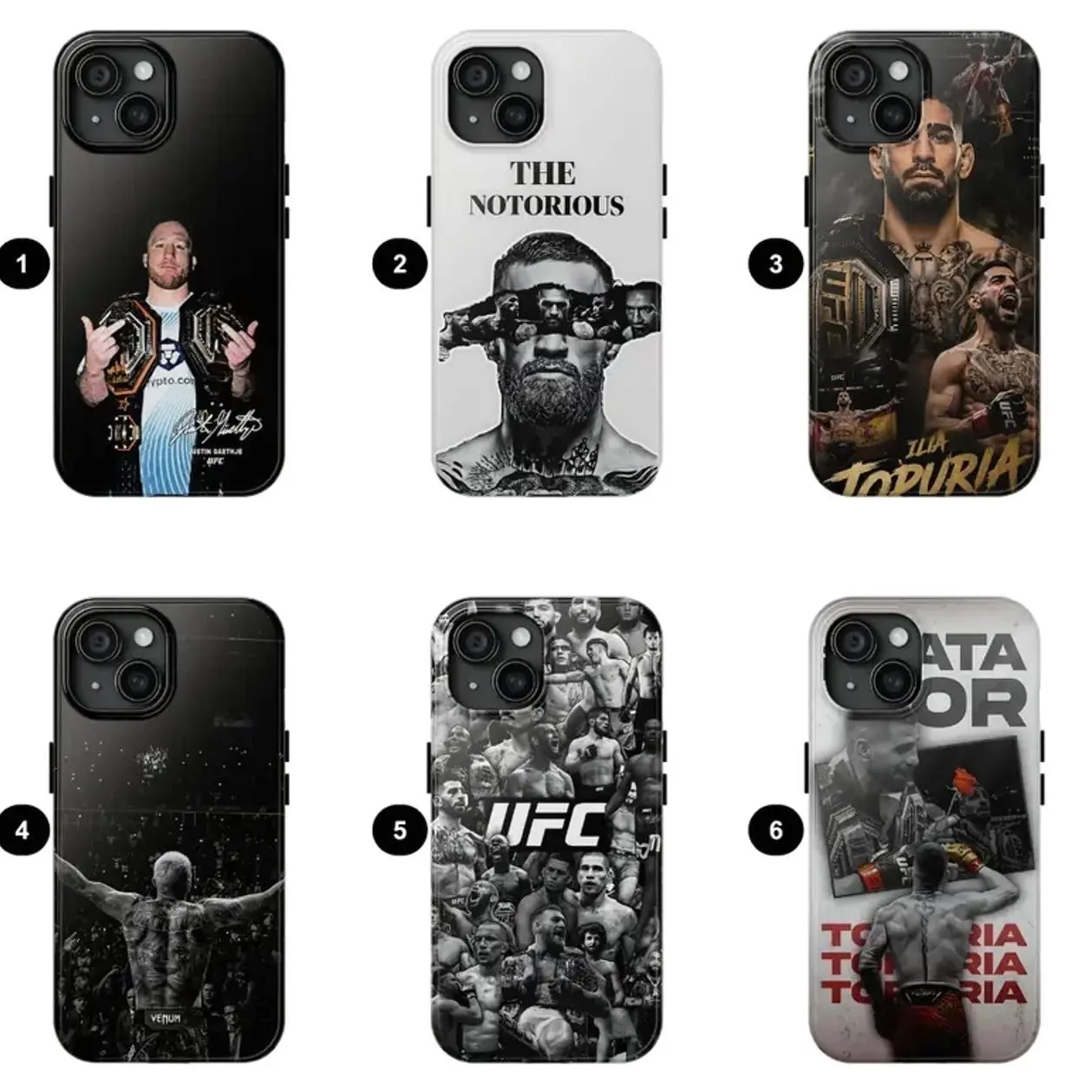 UFC Freedom 250 Phone Case, Justin Gaethje Phone Case Featuring, Ilia Topuria Protective Accessory Compatible with iPhone X, 11, 12, 13, 14, 15, 16, 17 Series & Galaxy Series