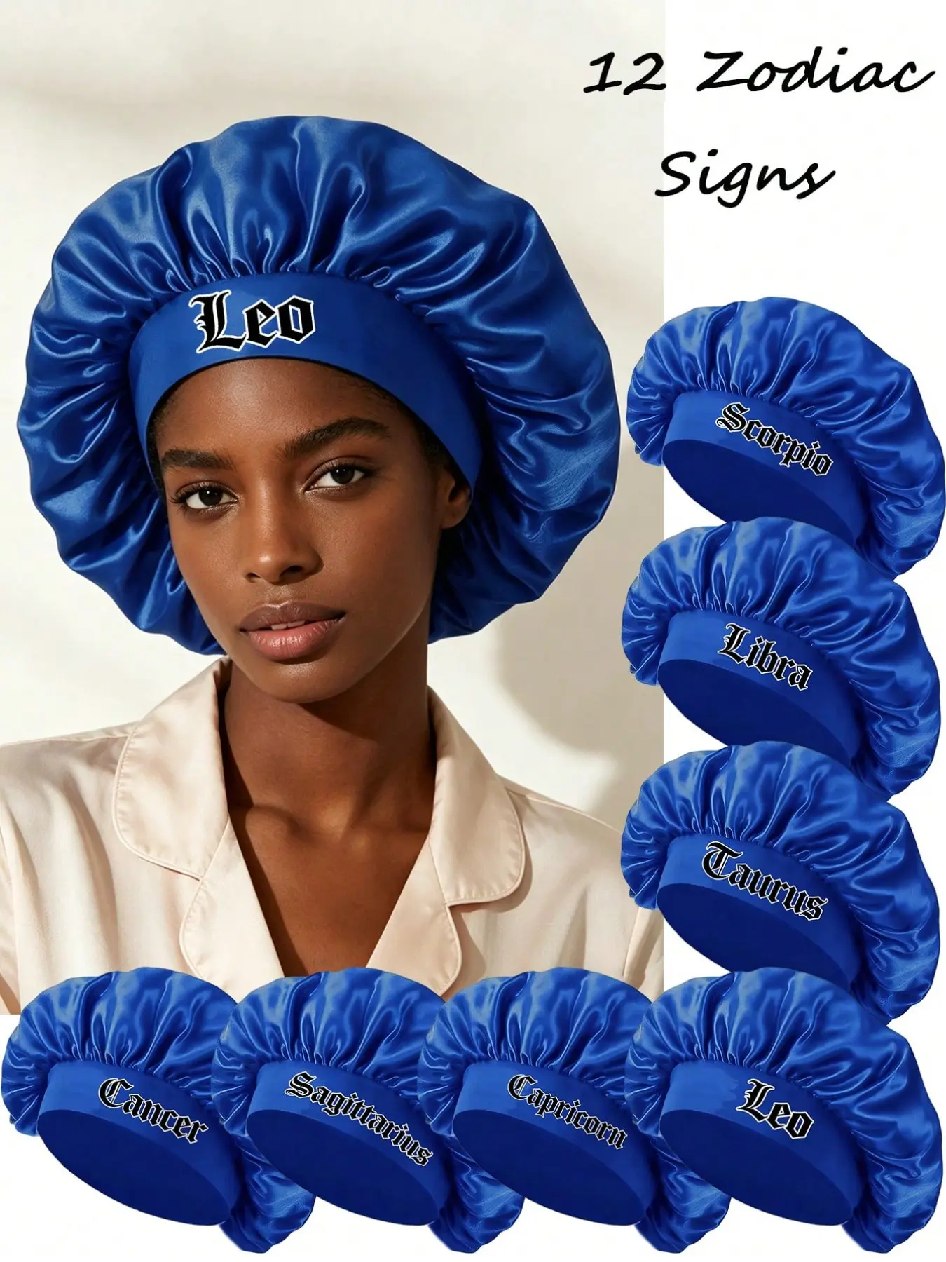 1-piece Constellation Smooth Satin Hair Sleep Cap Lightweight, breathable, protects hair and reduces friction, anti-frizz, unisex shower cap