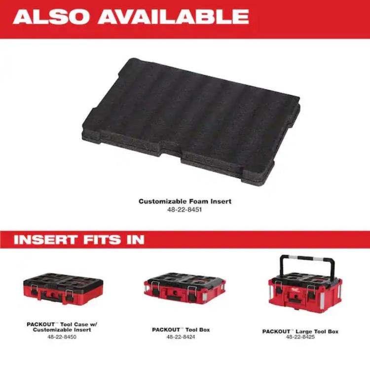 Milwaukee PACKOUT 22 in. Medium Red Tool Box with 75 lbs. Weight Capacity - Heavy Duty Storage Organizer