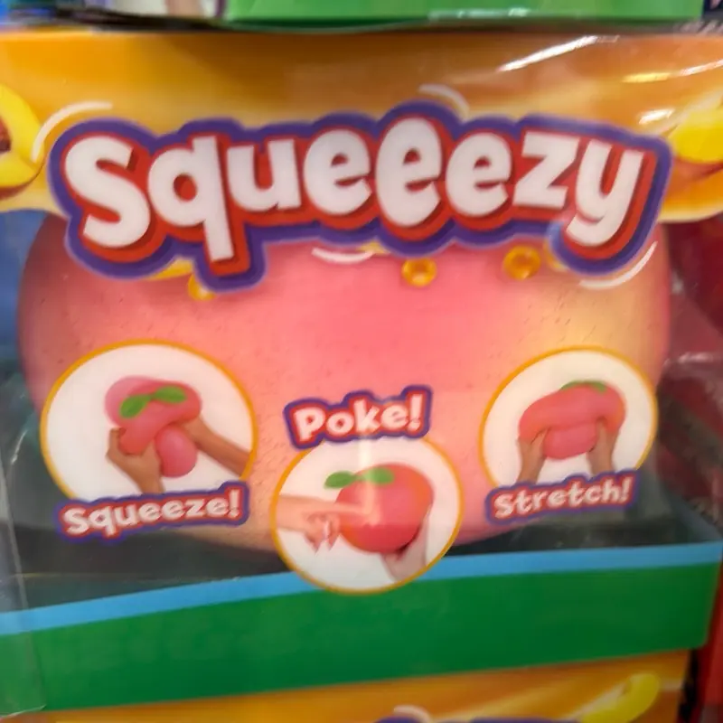Squeeezy peach squishy stress relief toy
