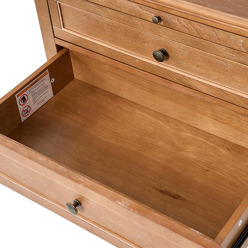 Hulala Lionel 3 Drawer Nightstand with Charging Station
