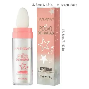 Shimmering Highlighter Powder with Soft Makeup Sponge Head, Long Lasting Pearly Makeup Body Highlighting Cosmetic, Nose Contouring & Facial Highlighting Powder Stick for Party, Beauty Trending Products