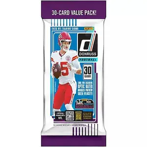2025 Panini Donruss NFL Football 30-Card Value Pack with Optic-Based Cards, Includes Green Velocity and Optic Holos 30 Cards