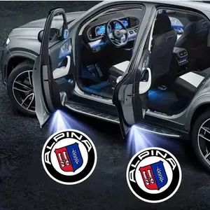 4-Piece Set Bmw Alpina Welcome Lights for X5 X6 3 Series 5 Series 7 Series, Easy No-Damage Installation, Door Projection Atmosphere Lighting