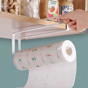 Modern Under Cabinet Kitchen Paper Towel Holder, No Drilling Wall-Mounted Roll Holder, Multi-Functional Storage Organizer, Kitchen Storage Rack